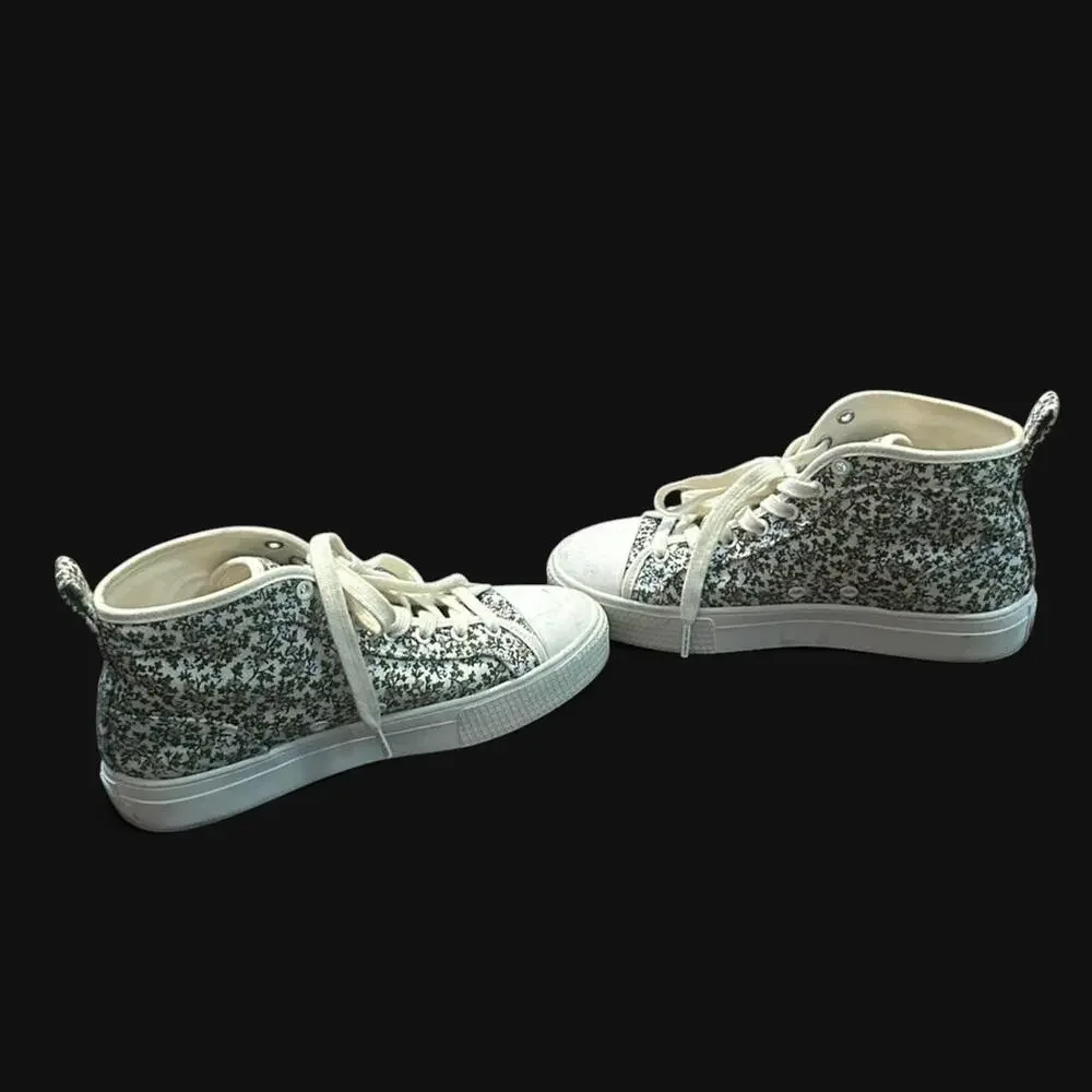 Tory burch floral metallic high top